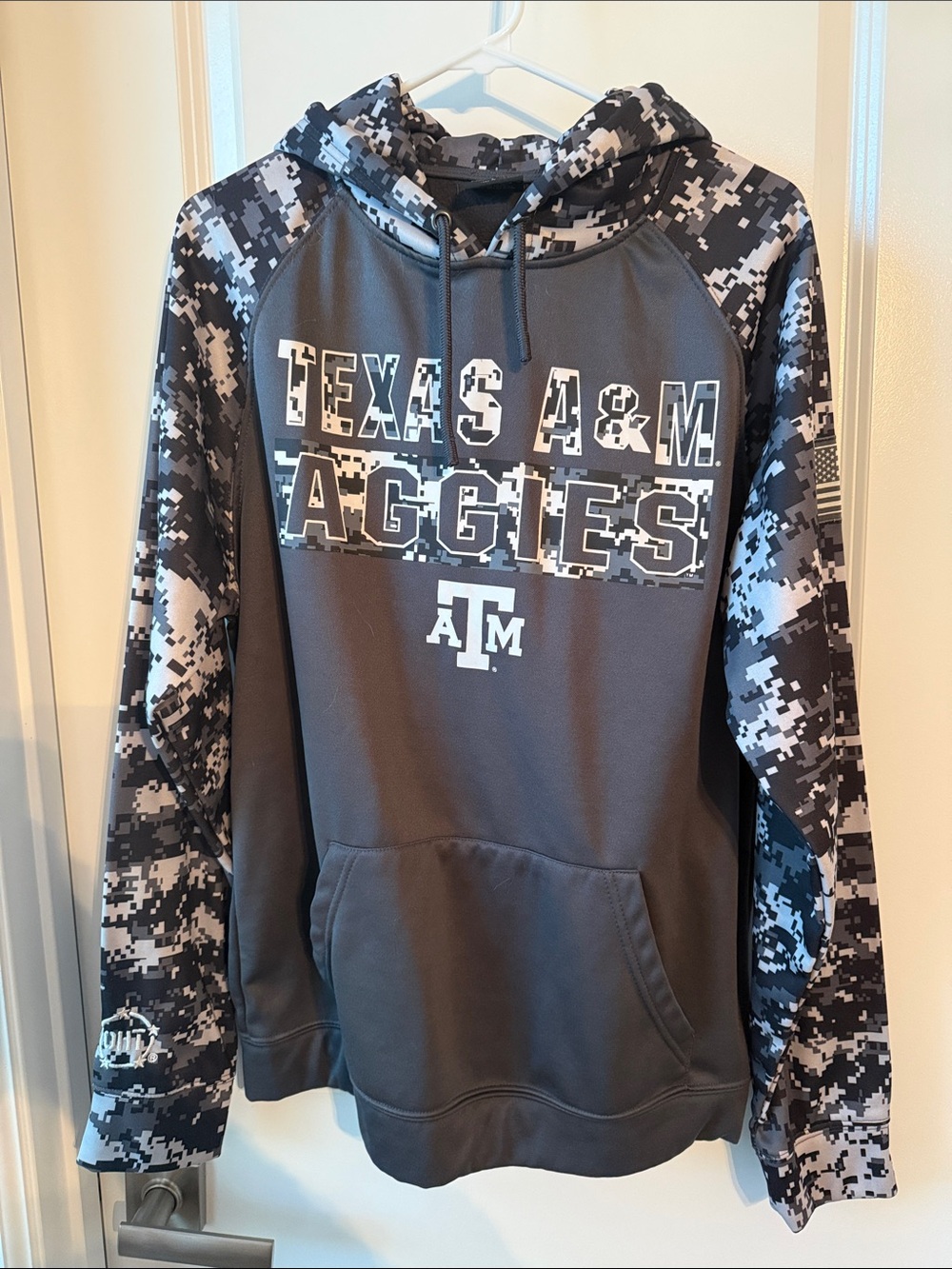 Texas A&M Aggies Gray Military Camo Hoodie - Collegiate Pullover